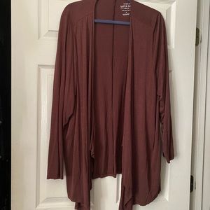 Torrid brown Maroon Super Soft Slub Drape Front Cardigan